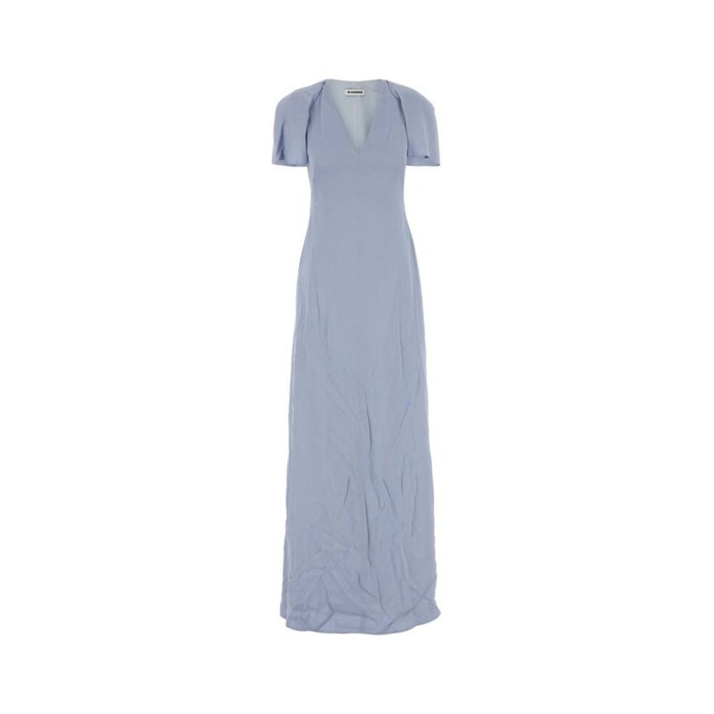 Jil Sander Women Powder Blue Viscose Long Dress